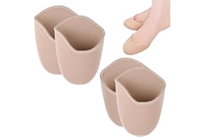 JEYORZY 2 Paar Zehenschoner für kurze Ballettschuhe, Zehenpolster für Spitzenschuhe, Halbpolster Bezüge Zehenschutz Passt Sich Dem Fuß An,Entlastet die Zehen