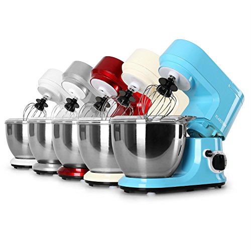 Klarstein Carina Azzura Küchenmaschine Teigknetmaschine (800 Watt, 6-stufige Geschwindigkeit, 4 Liter Schüssel) blau - 2