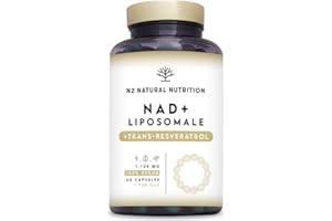 NAD+ Trans Resveratrol 1100 mg. Formule Liposomale avec Nicotinamide Riboside, Niacine et Vitamine E. Boost Métabolisme, Anti-Âge et Réparation Cellulaire. N2 Natural Nutrition