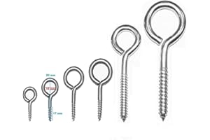 EURO TISCHE Bullone a occhiello Occhielli a vite Ganci a vite in acciaio zincato - Robusti ganci a vite in 6 diverse misure (50mm 50 pezzi)