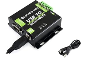 Waveshare USB TO RS232 / RS485 / TTL (UART) Industrial Isolated Converter with Original FT232RL Inside Aluminium Alloy Enclosure Power/Adi Magnetical Isolation,TVS Diode