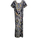 Indiatrendzs Women Nighty Cotton Batik Printed Long Nightwear Nightgowns (Chest 46 )
