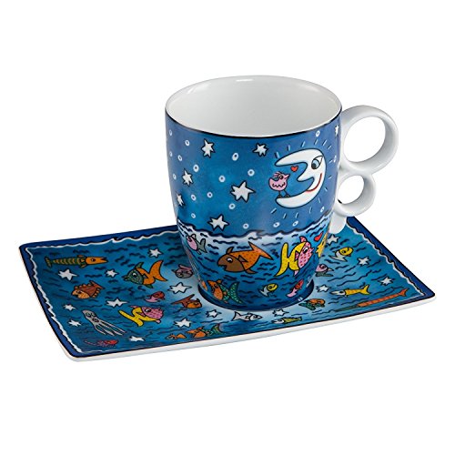 Tasse Moon,Stars,Fish in Sea / Cup Moon, Stars, Fish in Sea