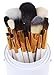 Beau Belle Make Up Brushes - 13pcs Makeup Brushes - Make Up Brush Holder - Make Up Brushes Set - Make Up Brush Set - Professional Make Up Brushes - Makeup Brush Set - Professional Makeup Brush Set - Make Up Brush Pot