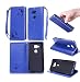 Produktbild Lonchee LG G8 Wallet Tasche Brieftasche Schutzhülle , geprägten Design Hochwertige PU Leder Folio Tasche Case Hülle im Bookstyle mit Standfunktion Kredit Kartenfächer (blau)