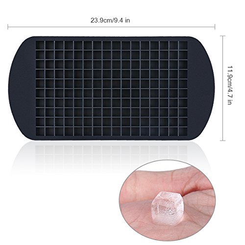 Belmalia Eiswürfelform Silikon, 160 Mini Eiswürfel, 24 x 12 x 1 cm Schwarz - 3