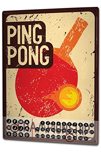 Download Calendrier perpétuel Nostalgique Platine Tennis de table métal