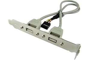 AUKSON M30 USB Kabel Adapter 9pin Buchse auf Slotblech 2x USB Buchse PC Mainboard, USB-Version: 2.0, 9 Pin USB 2.0 Pin Header auf 2x USB 2.0 Typ A Buchse, Datenübertragungsrate: max. 480 Mbit/s 30cm