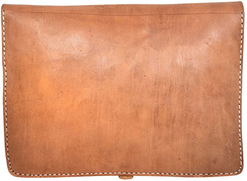 Gusti Leder nature „James“ Umhängetasche Vintage Laptoptasche 13,3″ Ledertasche Uni Beruf Collegetasche Aktentasche A4-Hefter Braun Hell B12 - 7