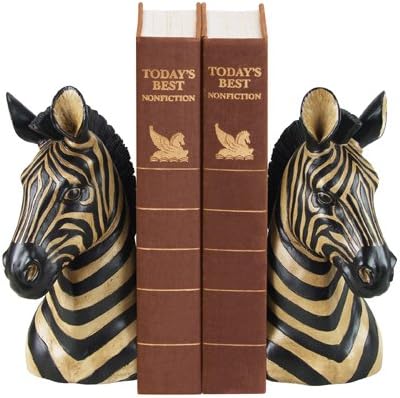 Sterling Home Pair of Zebra Bookends, 8-Inch Tall