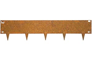 Wovar Rasenkante Cortenstahl 24 x 106 cm Flexibel - Pro Stück- Beeteinfassung Cortenstahl - Beetumrandung - Beetbegrenzung - Rasenkante Metall