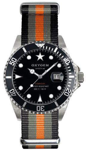 Oxygen EX-D-AMS-40-BLGROR - Reloj analógico de Cuarzo Unisex, Correa de Nailon (Agujas luminiscentes)