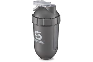 ShakeSphere Tumbler View: Protein Shaker Bottle with Side Window, 24oz ● Capsule Shape Mixing ● Easy Clean Up ● No Blending Ball Needed ● BPA Free ● Mix & Drink Shakes, Smoothies, More (Gun Metal)