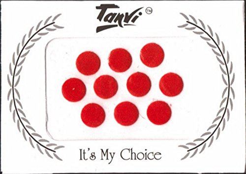 Round Red Velvet Bindi's - Pack of 10pc - 8mm - Stick on Reusable