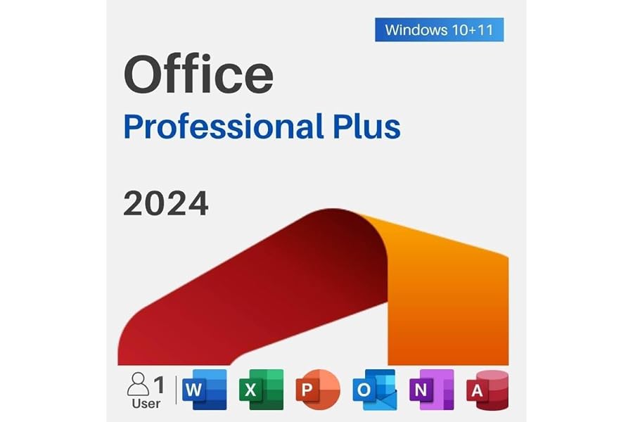 Microsoft Office 2024 Professional Plus | VOLLVERSION/KEIN ABO | 1 PC/NOTEBOOK | 32 & 64 Bit | Online Aktivierungsschlüssel