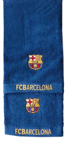 Preisvergleich Produktbild FC Barcelona Set Duschtuch + Handtuch Geschenksset blau BARS1