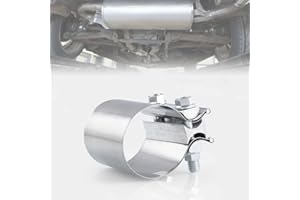 YISIZES 2.5 inch Butt Joint Exhaust Clamps Band Coupler , 2” 2.5" 3” Exhaust Pipe Clips Sleeve Couplings,Lap Clamp Tubing Clamping No Welding,for Muffler,Catalytic converters (Butt clamp 2.5")