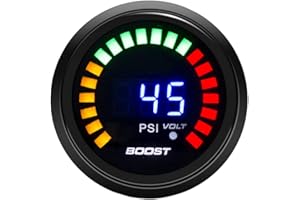 ETOPARS Universal Car Vehicle 2inch 52mm Smoke Tint Len Digital Turbo Boost Gauge Meter Kit PSI 20 LED Light Display Racing Gauge