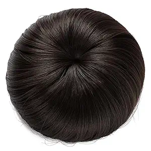 LUSH LOCKS Synthetic Fiber Hair Extension Chignon Donut Bun & Juda Wig Hairpiece (Dark Brown)