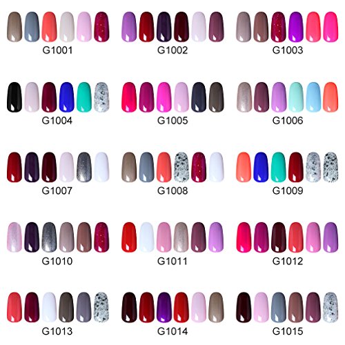 UV nagellack set FairyGlo shellac set Nail Gel Polish Nagelgel Pure Farbe (6xStück) - 4