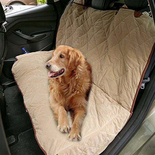 Preisvergleich Produktbild Homdox Auto Schondecke Hundedecke Rücksitz Schutzbezug Sitzbezüge Schutzdecke mit Seitenschutz 150 x 111 cm Braun