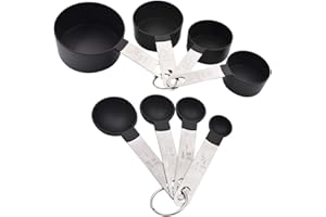 GreeSuit - Tasse à mesurer en Plastique avec cuillère à mesurer - Ensemble de 8 pièces - Tasse et cuillère