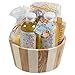 Freida Joe - Delight! Two Tone Natural Wood Round Basket Spa Set! Includes :260ml Shower Gel, 260ml Bubble Bath, Back Scrubber Loofah, Loofah Pad, 2-In-1 Pumice Stone And Soft Bristle Brush, Candle, Bath Salt, Potpourri
