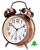 Gran selección: con revestimiento de cobre antiguo, material de metal; el despertador vintage es una decoración perfecta para dormitorio, escritorio, casa y oficina, etc. También es un buen regalo para su familia y amigos.