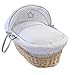 Clair de Lune Silver Lining Natural Wicker Basket (White)