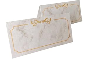 EAST-WEST TRADING GMBH Lot de 50 cartons de table, marque-places, cartes de mariage, cartes nominatives, 10 x 5 cm, 250 g/m² - Étiquettes nominatives idéales pour les réunions, les présentations, les associations