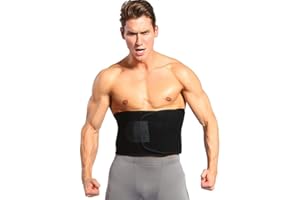 FILFEEL Waist Trimmer Weight Loss Men Body Shaper Trainer Sweat Band Stomach Sauna Sweat Slim Slimming Belt, Neoprene Black