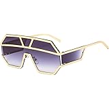 JiXuan New One Piece Lens Occhiali da sole Donne Oversize Square Occhiali da sole Uomo Occhiali da sole Shades UV400