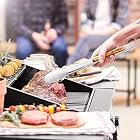 Akazienholz Edelstahl Grillzubehör mit Grillzange, Grillwender und Fleischgabel – Bild 3
