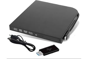 KuWFi External Blu-ray Drive, USB 3.0 and Type-C External Blu Ray Drive for PC, Portable Blu Ray DVD/CD/BD Player for Laptop, Portable 3D Blu-ray Burner for Windows XP/7/8/10/11/Macos/Laptop/Game