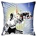 Produktbild Hockey Queen Size Throw Pillow Cushion Cover, Retro Halftone Style Backdrop With Player Figure Snowflakes And Cityscape Silhouette,Decorative Square Accent Pillow Case,18 X 18 Inches,Multicolor_2