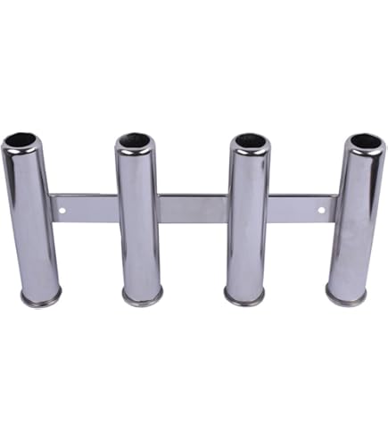 Support Canne à Pêche Bateau NUZAMAS - Acier Inox 316 - 3 Tubes - Montage Côté - Marine Grade