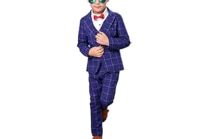 GUOCU Completo Bambino Ragazzo 3 Pezzi Panciotto Giacca Pantaloni Suit Abito da Cerimonia