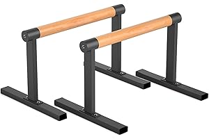 ‎BOUNABAY Bounabay Parallettes calisthenics Holz Rutschfeste Liegestützgriffe, Premium Turnen und Calisthenics Equipment, Dip Bar Krafttraining, Handstand Barren, Push up bar