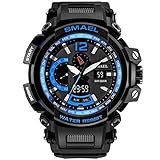 Liiyzy Uhren Männer Military Chronograph Leuchtende Wasserdichte Sportuhr Großes Gesicht Tag Gummi Analog Quarzuhr Mode Luxus Business Kleid für Männer, Zwei,