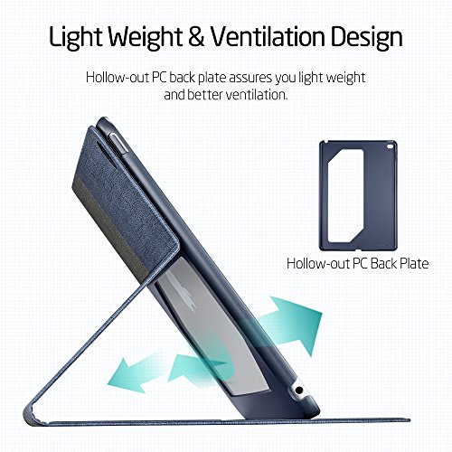 iPad Mini 4 Hülle, ESR® Auto aufwachen / Schlaf Funktion und Einstellbarem Blickwinkel Funktion Schutzhülle für iPad Mini 4 (Marineblau) - 7