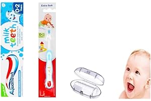 Sanitral Complete Baby’s First Toothbrush Kit-Aquafresh Milk Teeth 0-2 Years Toothpaste+Extra Soft Toothbrush +Finger Toothbrush (Set of 3)
