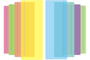 BEEJOY 8 Pcs Dyslexia Reading Strips, Reading Tracking Ruler Overlays Multicolor PVC Guided Bar Education Highlight Bright Color Strips for Children Reading Aids Irlens Syndrome ADHD and Visual Stress