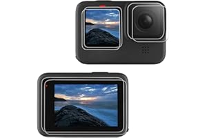 LARRITS Schutzfolie for GoPro Hero 12 11 10 9 8 7 Black, 2 x Panzerglas Schutzfolie Displayschutzfolie 2 x Panzerglas Objektiv Displayschutz 2 x Frontscheibe schutzfolie (Für GoPro Hero 12 11 10 9)