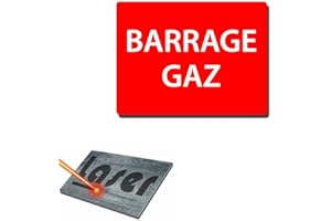 MYGOODPRICE Plaque gravée autocollante 20x15cm "barrage gaz" fond rouge