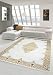 Produktbild Traum Designer Teppich Moderner Teppich Wollteppich Meliert Wohnzimmerteppich Wollteppich Ornament Creme Beige Gold Größe 80x150 cm