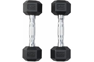 RAVIAN Hex Dumbbells Pair (2.5kg–30kg) | Rubber-Encased Cast Iron Hand Weights Anti-Roll Hex Design Strength Training & Home Gym Fitness Equipment for Men & Women