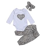 Stil:cute baby Leopard Print kleidung,sweet Herz baby rüschen body mit Stirnband