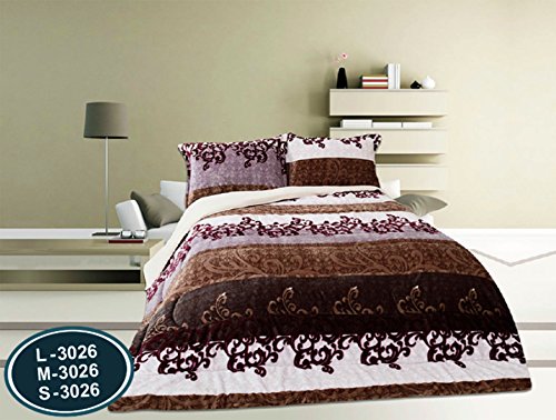 ForenTex - Edredón nórdico, (S-3026), 3 chocolates, cama de 90 y 105 cm, 180 x 240 cm, parte superior Ultra suave con tacto tipo peluche (triple de microseda), parte inferior térmica para arroparte con borreguillo de máxima calidad, con relleno. No incluye cojines.