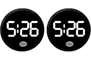 PENLIMLY Autouhr LED Digitaluhr, 2 Stück Fahrzeug Armaturenbrett Uhr Selbstklebend Auto Elektronische Uhr, Leicht ablesbare Uhrzeit, Tragbare Uhr für Auto Armaturenbrett, Schreibtisch, Tisch, Badezimmer