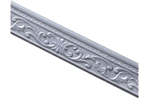 BYYLECL 3D Sticker,Self Adhesive Flexible Molding Trim,Decorative Wall Lines Wallpaper Borders for Home,Office,Hotel DIY Decoration Silver Grey (BYYLECLc9b45tdnzf-12)